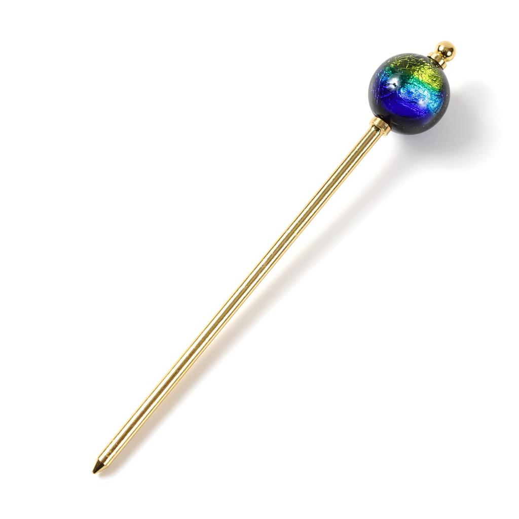 Sea Drop Kanzashi Glowing Firefly Glass Glass Kerama 22mm Single Japanese Style Hair Ornament for and Kimono Hairpin, Beads, Marine, Beads,