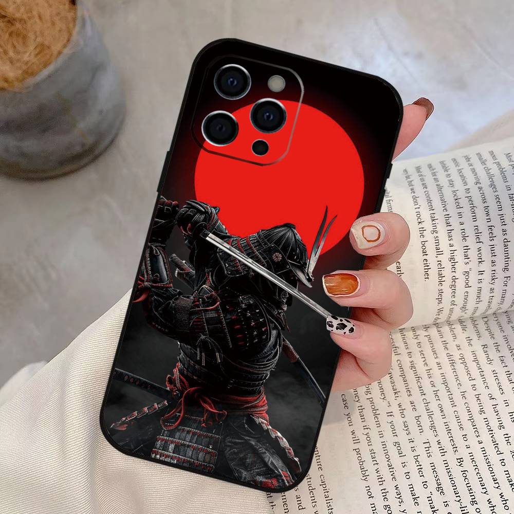 

Painting Japan Samurai Art Phone Case For iPhone 17, 16,15,14,13,12,11 Plus,Pro Max, Others Soft Black Cover iPhone15