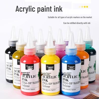 Breite Acrylmarker Nachfülltinte, 120 ml Pigmenttinte auf Wasserbasis für Kinderkunst & Graffiti.