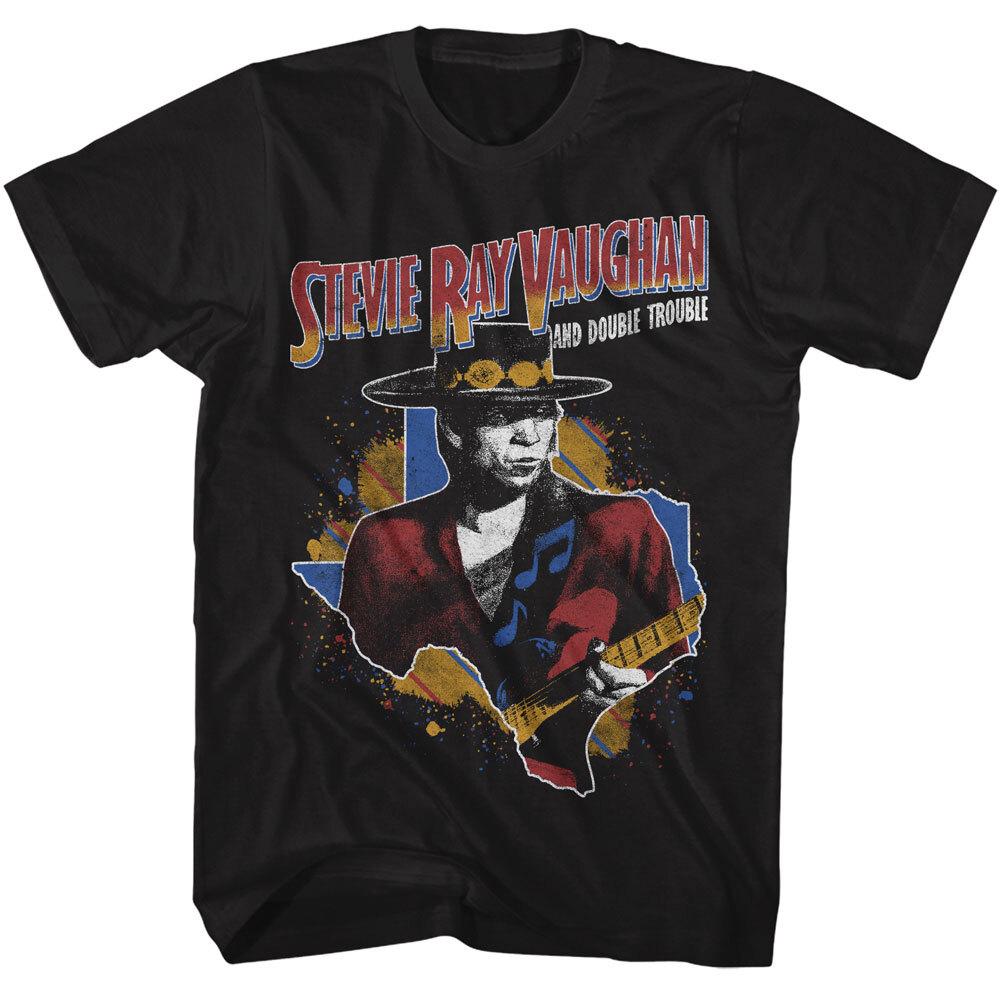 Stevie Ray Vaughan And Double Trouble Guitar Texas Men T Shirt Rock Band Merch L