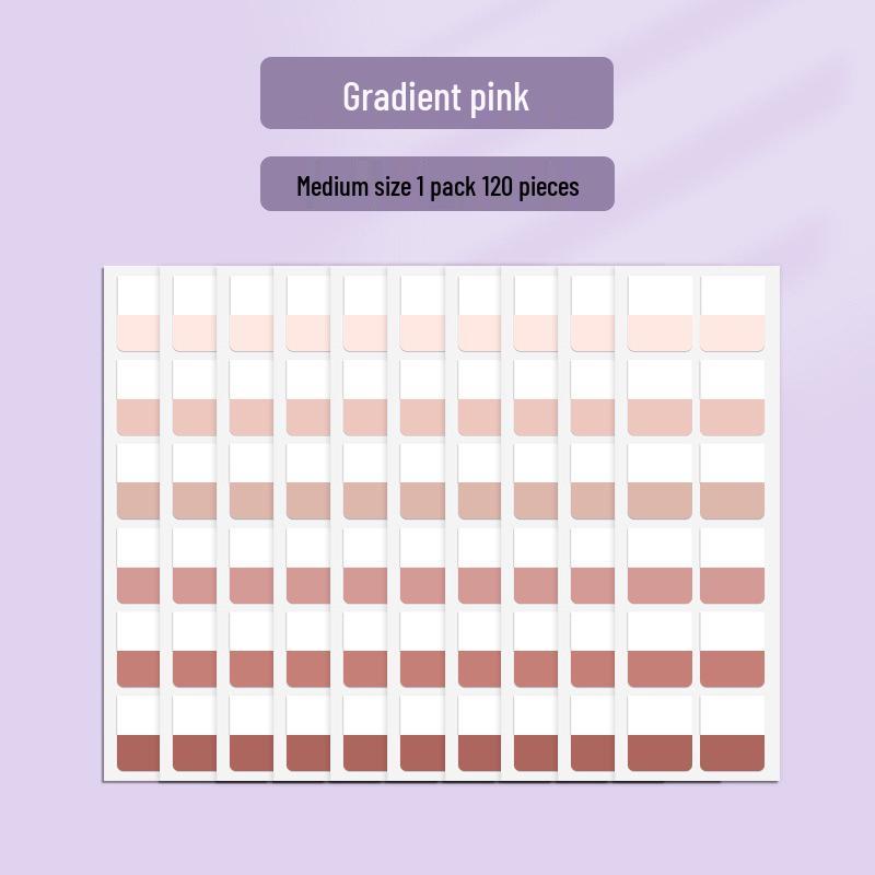 Gradient Index Tabs: Transparent Sticky Notes with Writable Labels and Strong Adhesive