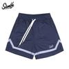 Slamble Men's American Basketball Shorts Contrast Color Braid below the Knee Short-Length Pants Fitness Patchwork