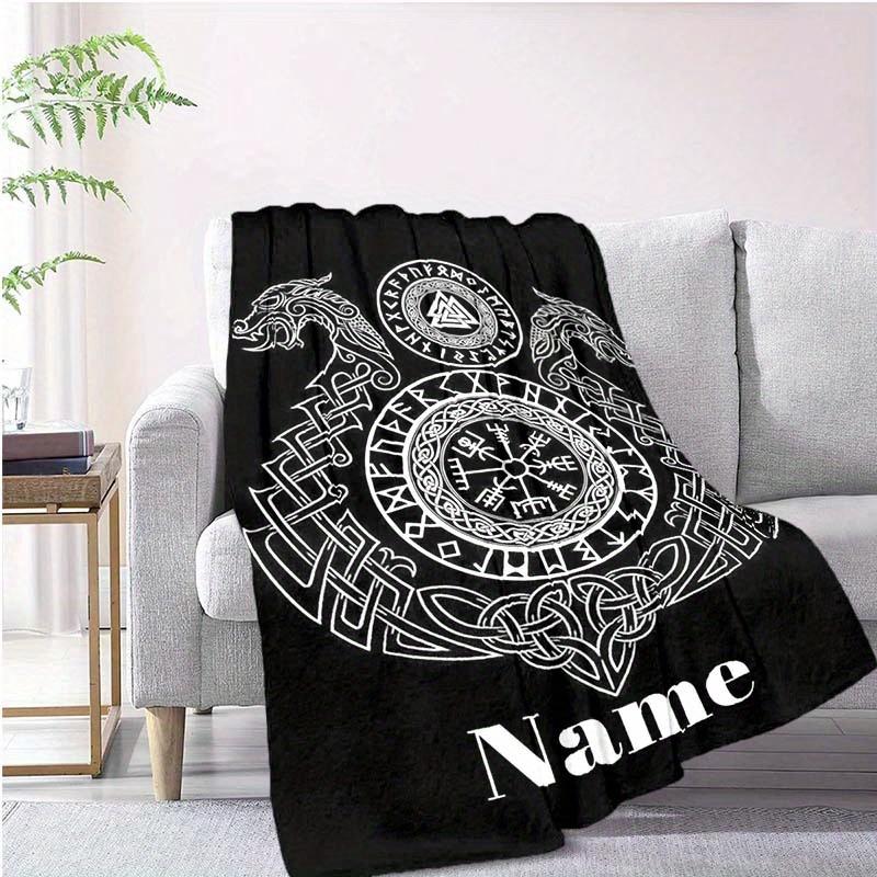 Viking Culture Customize Your Name Blanket Warm Comfortable And Soft Blankets Are Suitable For Home Chairs Office Sofas Sofas Office Camping And Gifts
