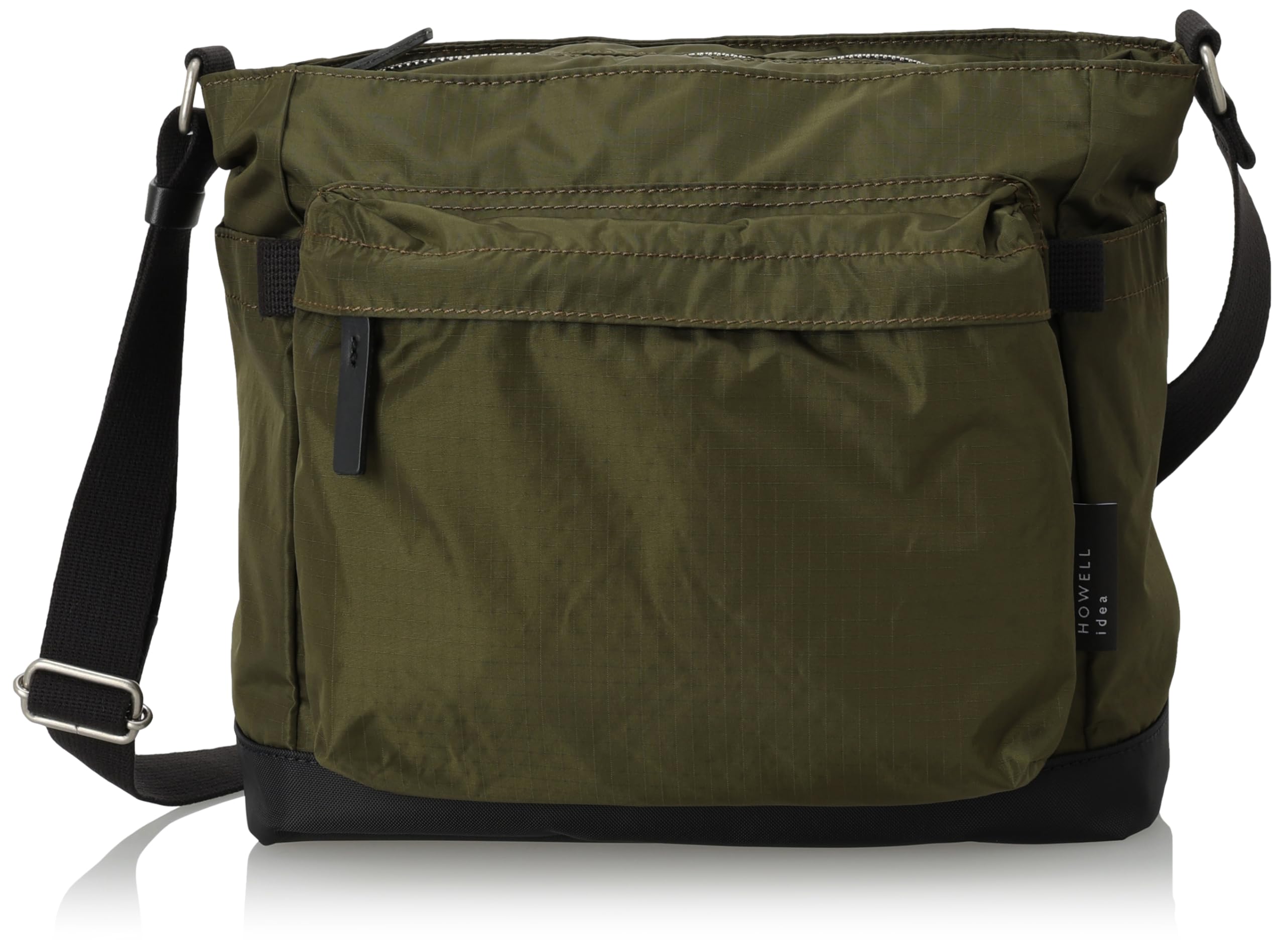 

Margaret Howell Idea Shoulder Bag Nylon and Cowhide Can Store a Folding Made in Khaki Wendel - Water-Repellent Teflon-Coated Leather, Lightweight,