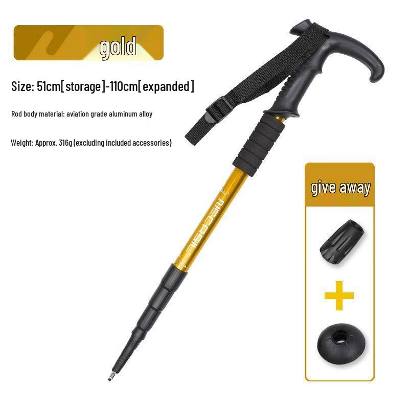 MABOO G101 Aluminum Alloy Adjustable Curved Handle Trekking Poles (Pair)