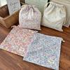 1pcs Forest Style Handmade Floral Cotton Drawstring Bag Vintage Storage Pouch for Underwear Travel Organizer Pouch