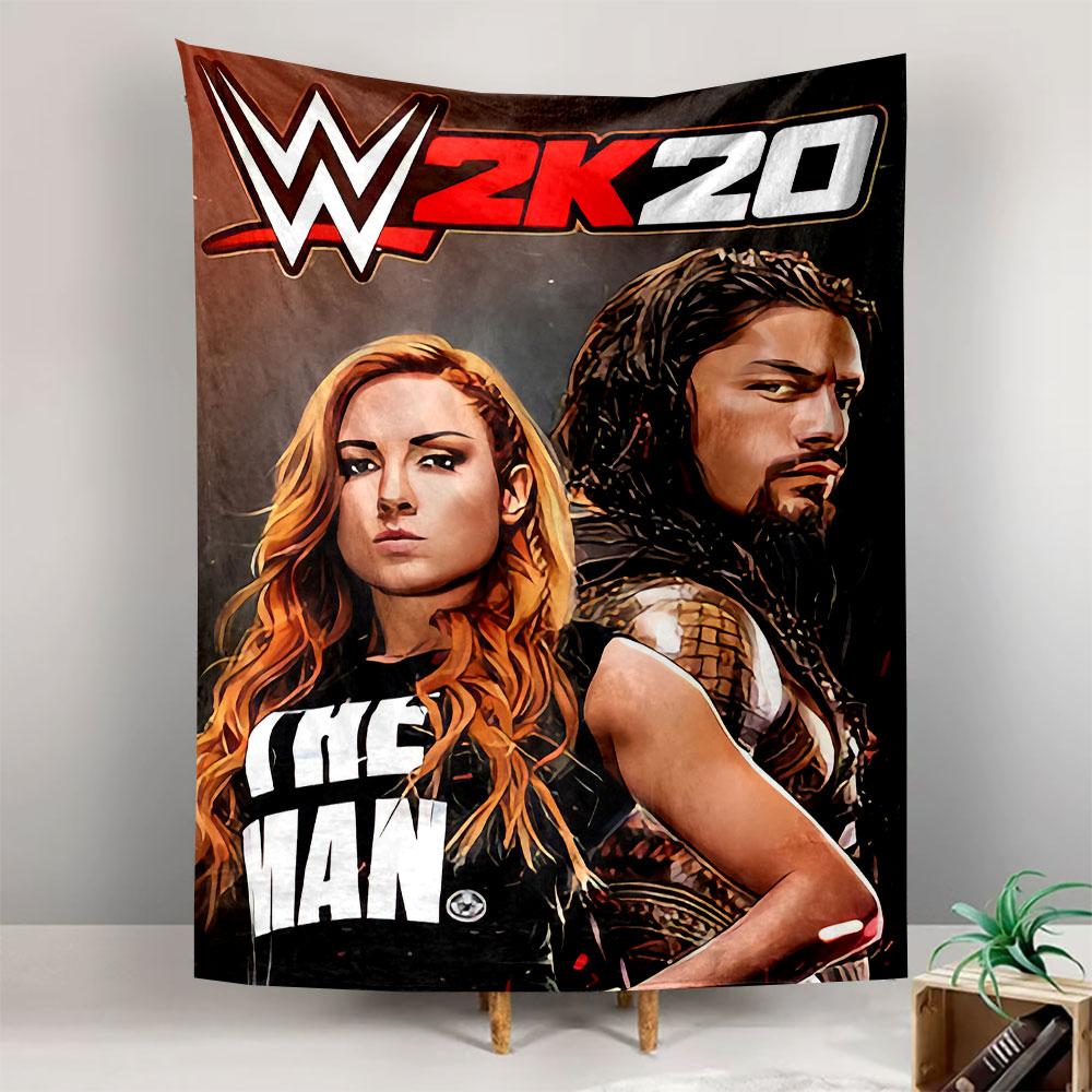 WWE 2K20 The Man Poster Tapestry Wall Hanging, Becky Lynch Game Art, Sports Wall Decor for Bedroom Living Room Man Cave