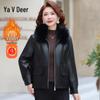 Yalu Women's Plush Lined Winter Leather Jacket