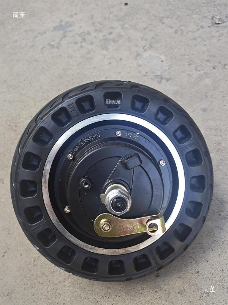 10" Borstlös Navmotor, 24V/36V/48V, 500W, Elsparkcykel Trumbroms med Bikakeformad Däck