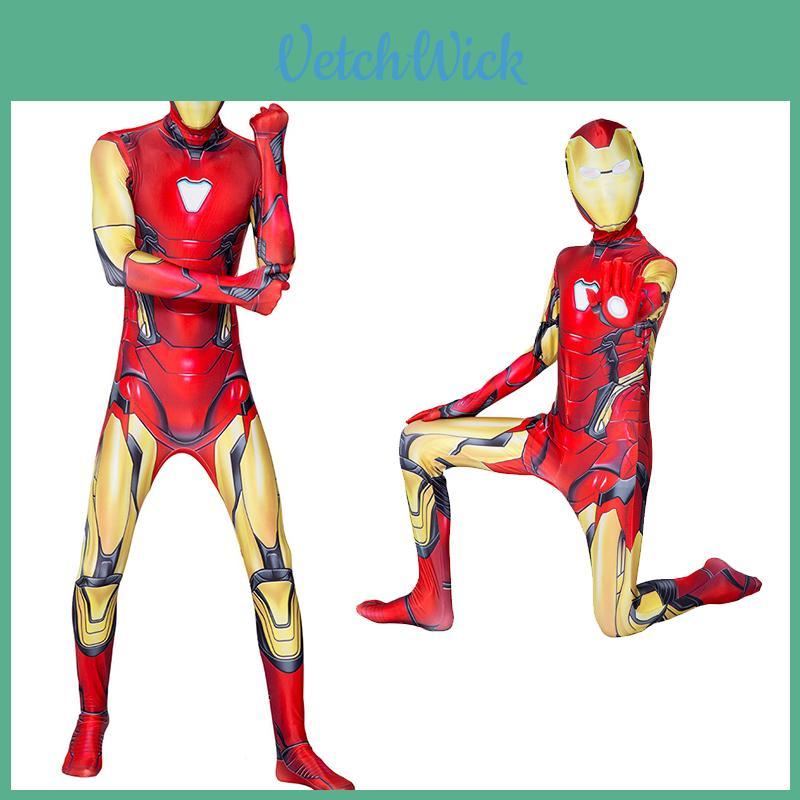 Authentic Avengers Endgame Iron Man Mark 85 Cosplay Costume Zentai Suit For Adults And Kids
