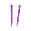 PATIKIL 2pcs Flash Ballpoint Pens, Shiny Design, Push-Button, Metal, Easy-to-Write Pens for Journaling, Black Ink, for Women, Gift, Purple (Silver