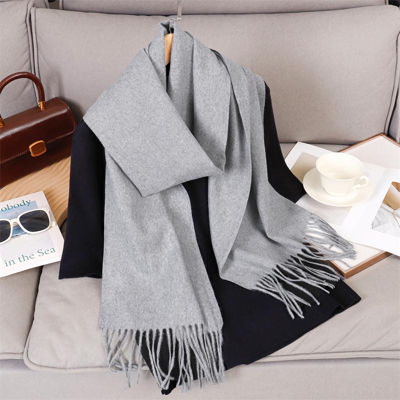 69 Colors Winter Scarf for Women Warm Cashmere Scarves Hijab Solid Lady Long Shawl Wrap Female Pashmina Bandana Poncho Stoles