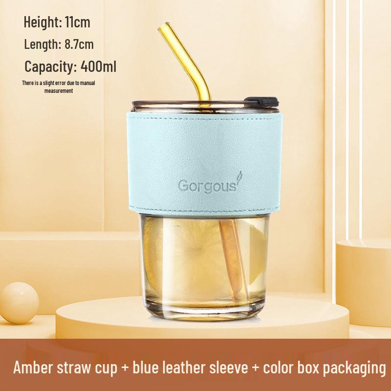 Bamboo Glass Cup: Versatile & High-Value Double-Walled Cup with Straw for Water, Coffee, & More - Premium Souvenir