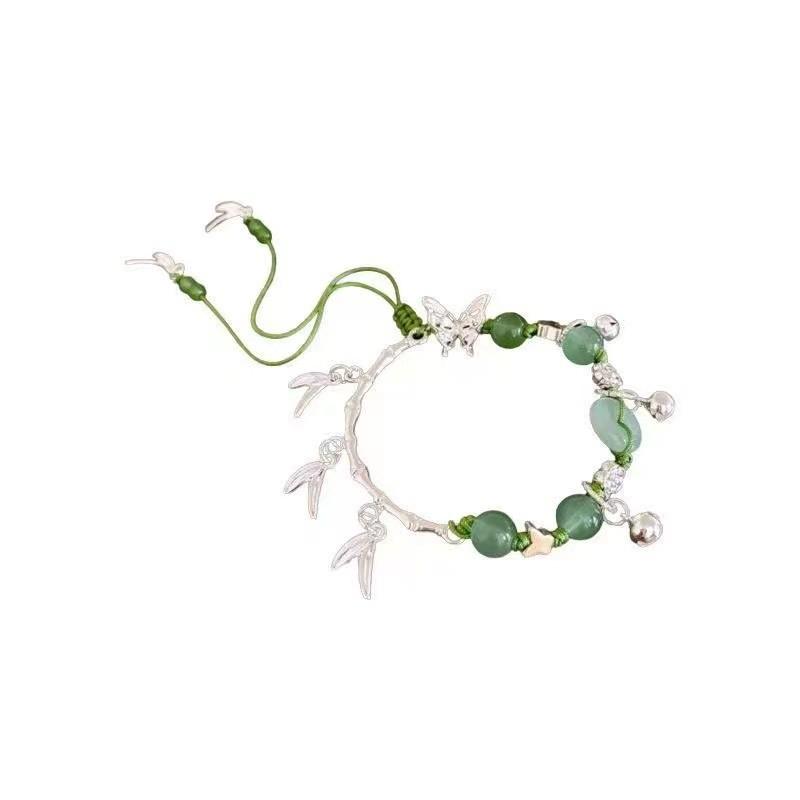 Geometric Alloy Chic Womens Bracelet With Bamboo And Butterfly 2024 Design