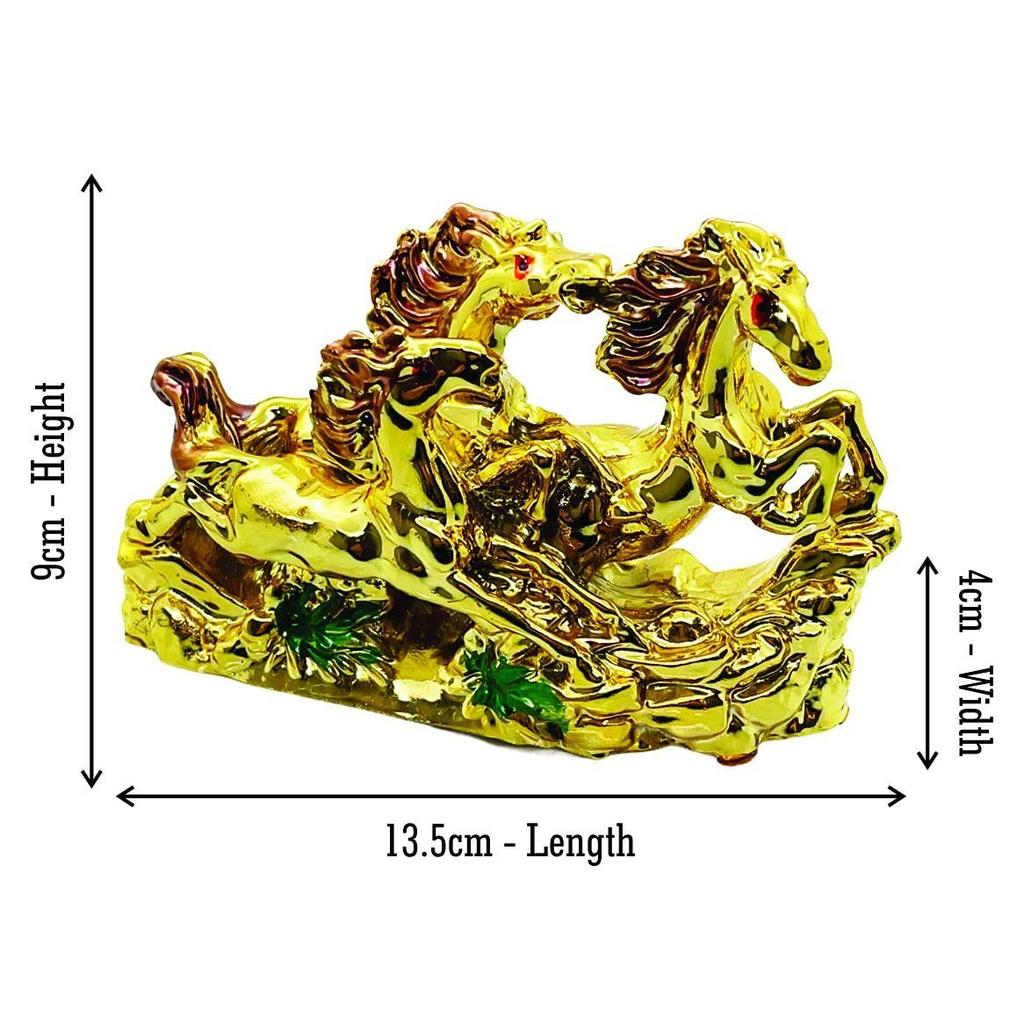 Exclusive Golden Polyresin Fengshui Victory Running Horse for Positive Energy Vibrations