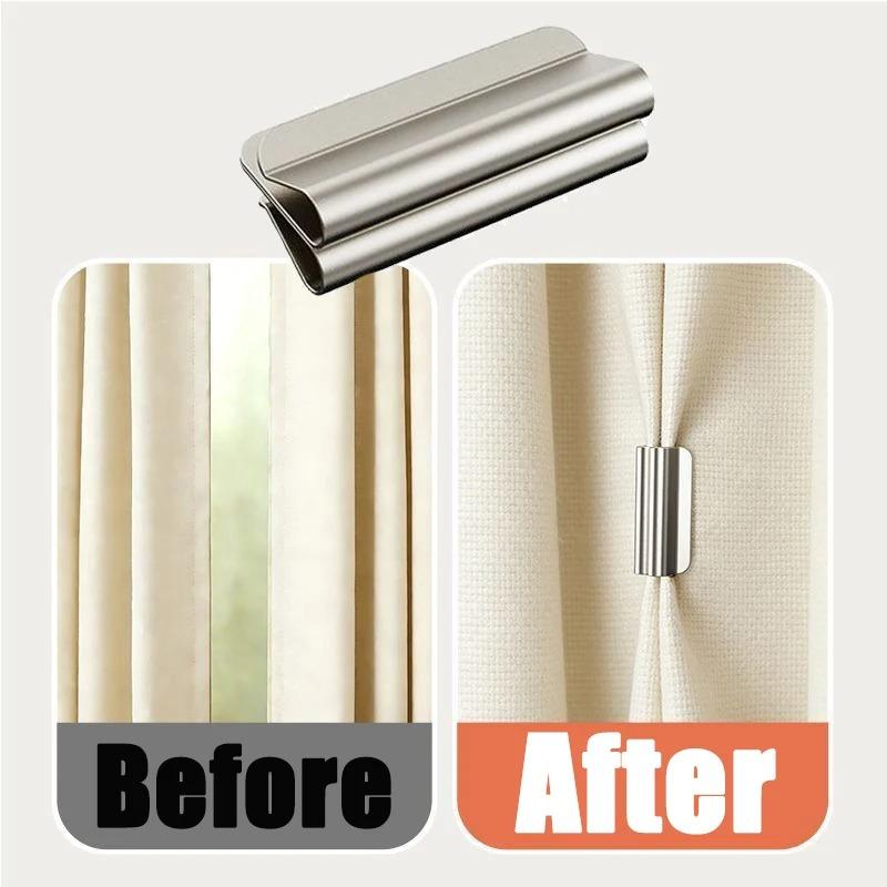 10 Piezas Pinzas Magnéticas Fuertes para Cortinas Clips de Cierre Blackout Sin Clavos Mantienen la Cortina Cerrada Evitan Fugas de Luz Para Dormitorio