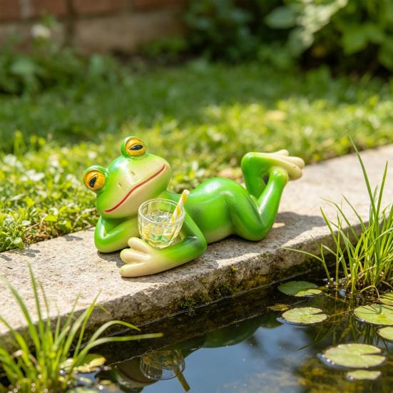 Miniature Frog Figurine Plant Pot Frog Garden Statue Decoration Funny Resin Cute Animal Frog Planter Hugger