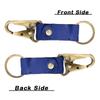 RSINC Full Grain Handmade Leather Keychain | Metal Fittings | Brass Finish Blue B0DSW7LMG3