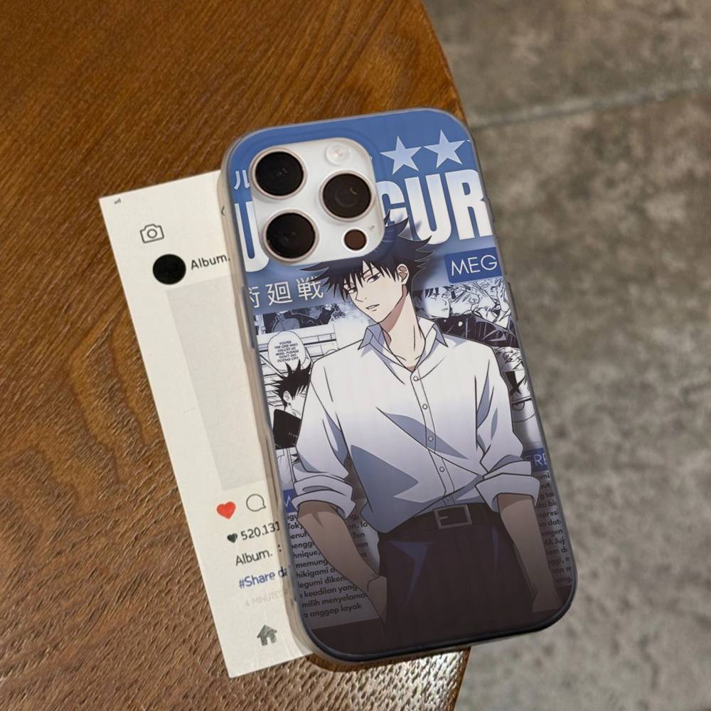 Anime F-Fushiguro M-Megumi Phone Case For IPhone 16 15 17 Pro 11 12 13 14 Pro Max Plus Soft Ripple Silicone Cover Shell