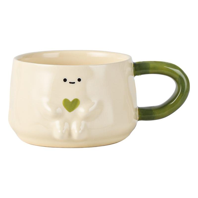 mug cute smiley face cup office coffee cup heart-to-heart couple set cup high value creativity