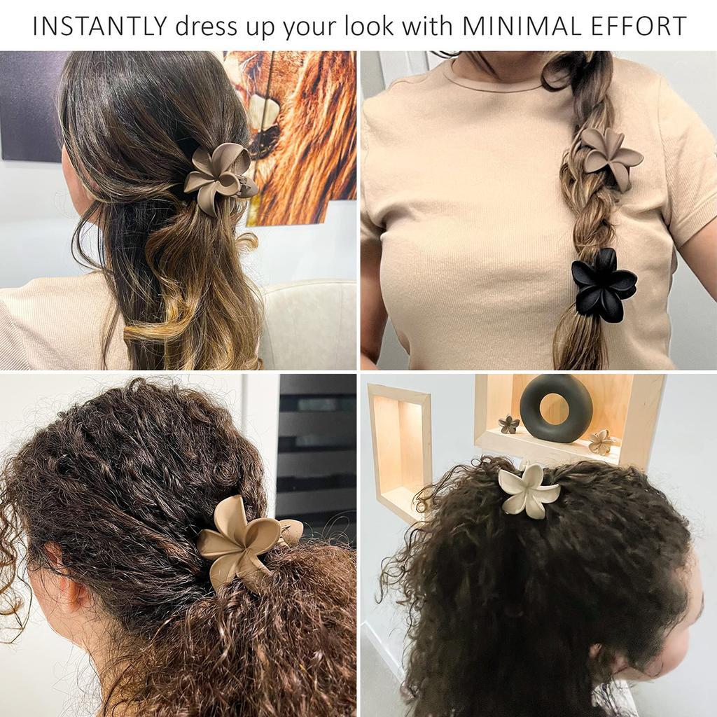 4pcs Frosted Egg Flower Scrunchies Holiday Side Scrunchies Hair Clips Shark Clips Hair Accessories Back of Head Plate Hair Shark