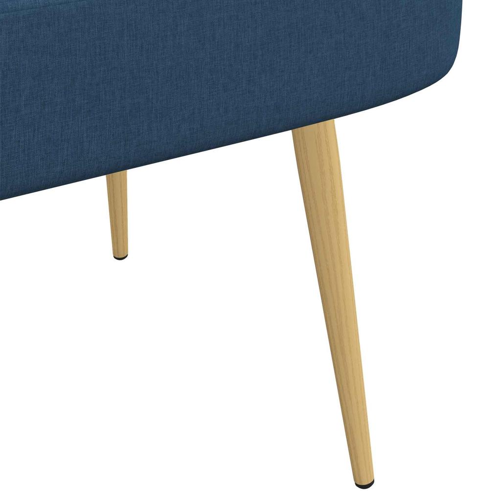Padded Bench with Backrest Blue 110 x 60 x 76 cm