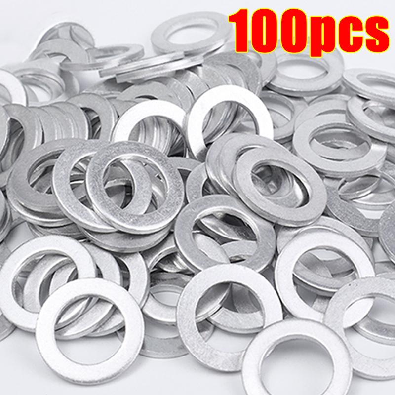 14mm Aluminum Oil Drain Plug Crush Washer Set Non-Slip for Lasting Sealing Car Exterior Accessories for Oil Change Compatible