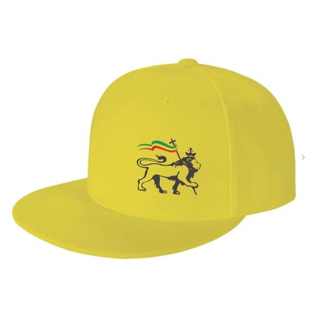 Rasta Lion Of Judah Flat Brim Baseball Cap Men'S And Women'S Adjustable Hat Black