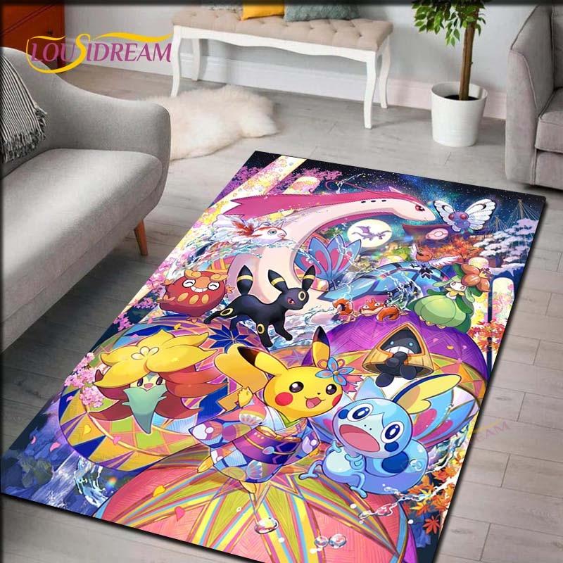 Pokemon Rug Cartoon Carpets Anime Carpet Living Room Tea Table Mats Bedroom Rug Washable Floor Mats Household Area Mat Gift