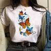 Women Tshirt Watercolor Butterfly Print Tshirt Summer Female Tops Casual Short Sleeve T-Shirts Harajuku Graphic Tee Cute T-Shirt