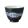 X Blue Swirl Matcha Cafe Mino Made In Japan Ale-net Ippuku-wan Teacup, 9.5 7.8 Cm, 280cc, Pattern, Bowl, Bowl, Ware,