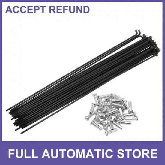 Set14G 210mm Length Bicycle Spokes Nipple Carbon Steel Black Universal