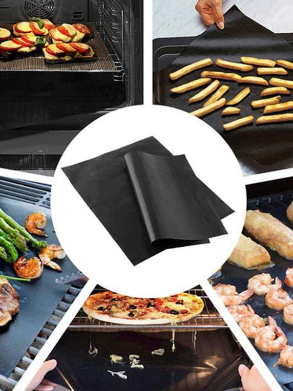 BBQ Mats 3pcs Grill Mats Non-Stick Oven Liners Baking Mat Fiberglass Grilling Baking Mat Easily Cleaned Kitchen BBQ Tool