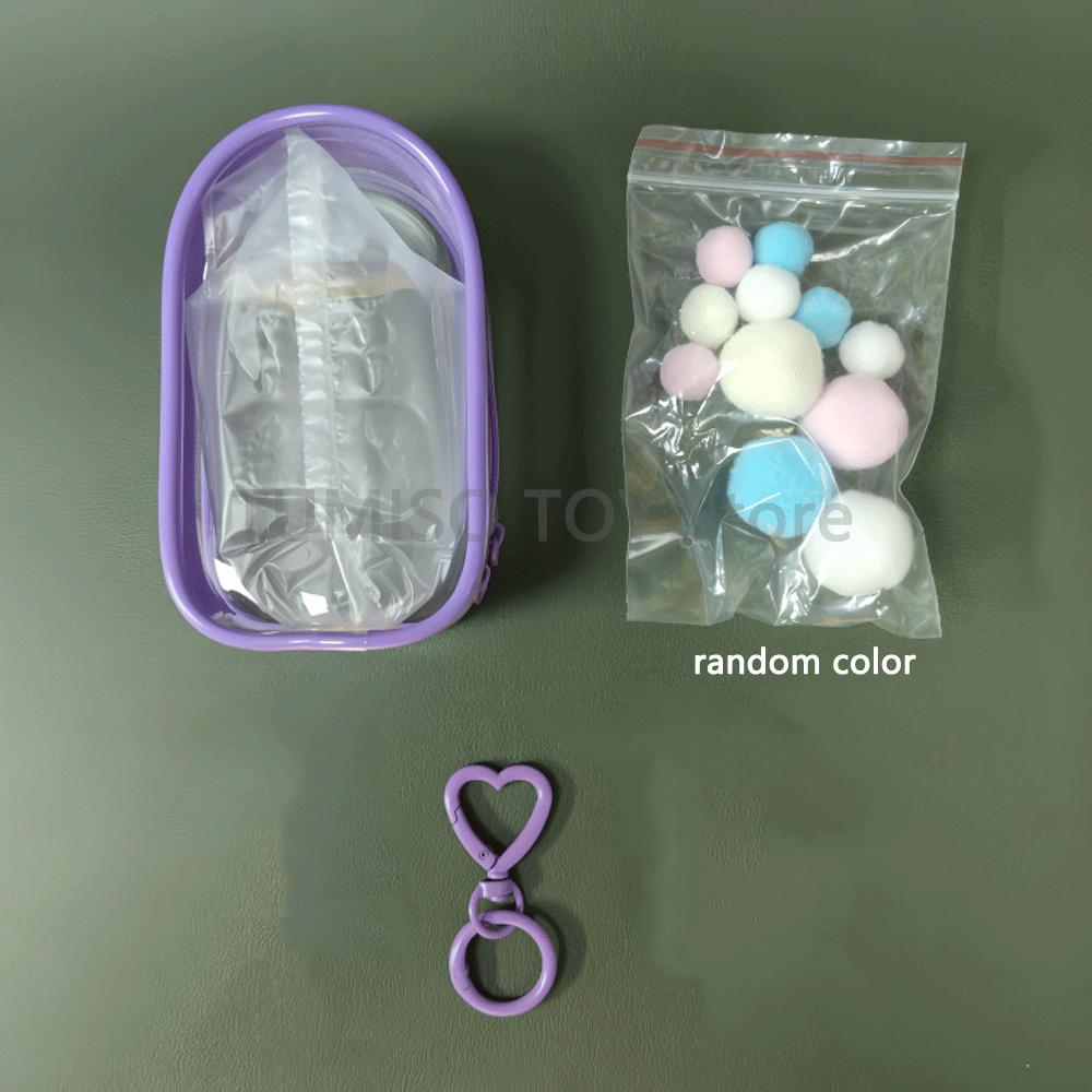 For LABUBU MONSTERS Transparent Colorful Protector Case Doll Accessories Organizer Plush Doll Display Bag Outdoor with Keychain