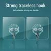 Traceless Reinforced Adhesive Hooks: Transparent, Waterproof, for Kitchenware & Clothes