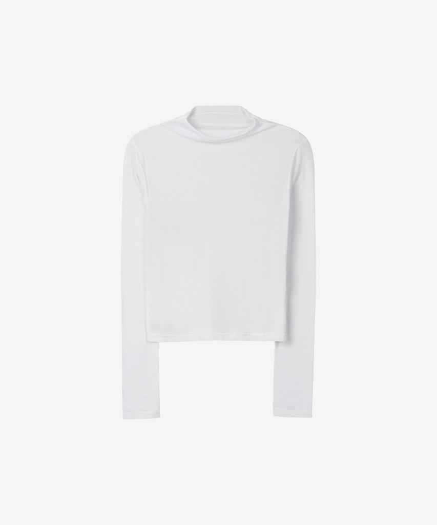 Basica Half-Neck See-Through T-Shirt (White)