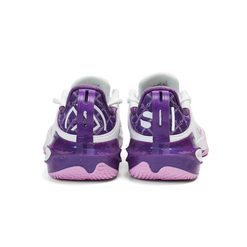 New LINING Flash Strike 11 Basketball Shoes Men's Low Top White Purple ABAU053-20
