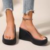 Fashion Comemore Retro Women's Thick Bottom Slippers Summer Shoes for Women Casual Outside Wear PVC Transparent Black Wedges Sandals