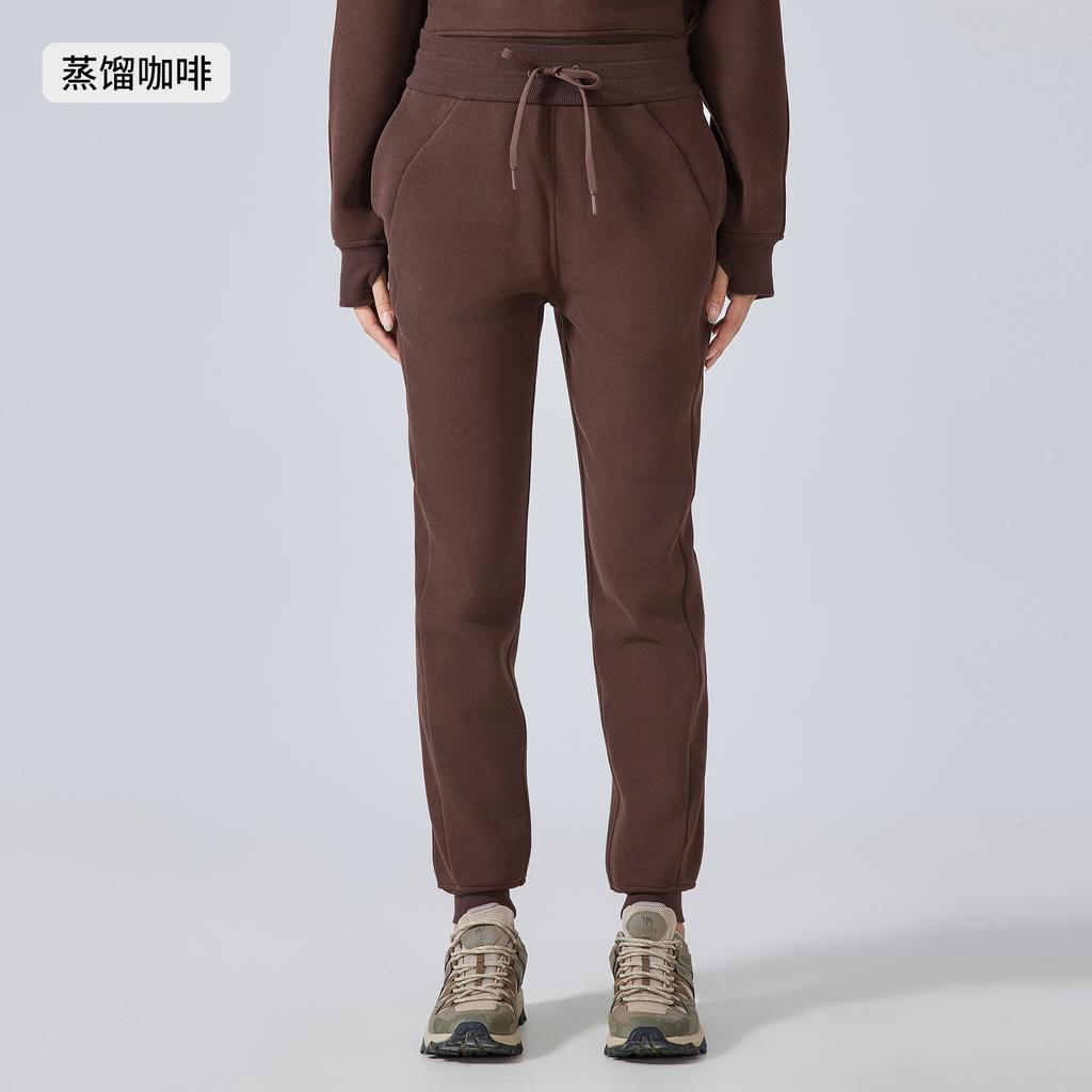 Autumn and Winter Velvet Casual Sweatpants Women's High Waist Drawstring Tied Sports Trousers Outdoor Fitness Running Trousers