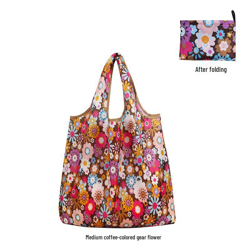 Eco-Friendly Large Capacity Flower Tote - Foldable, Waterproof, and Convenient for Shopping