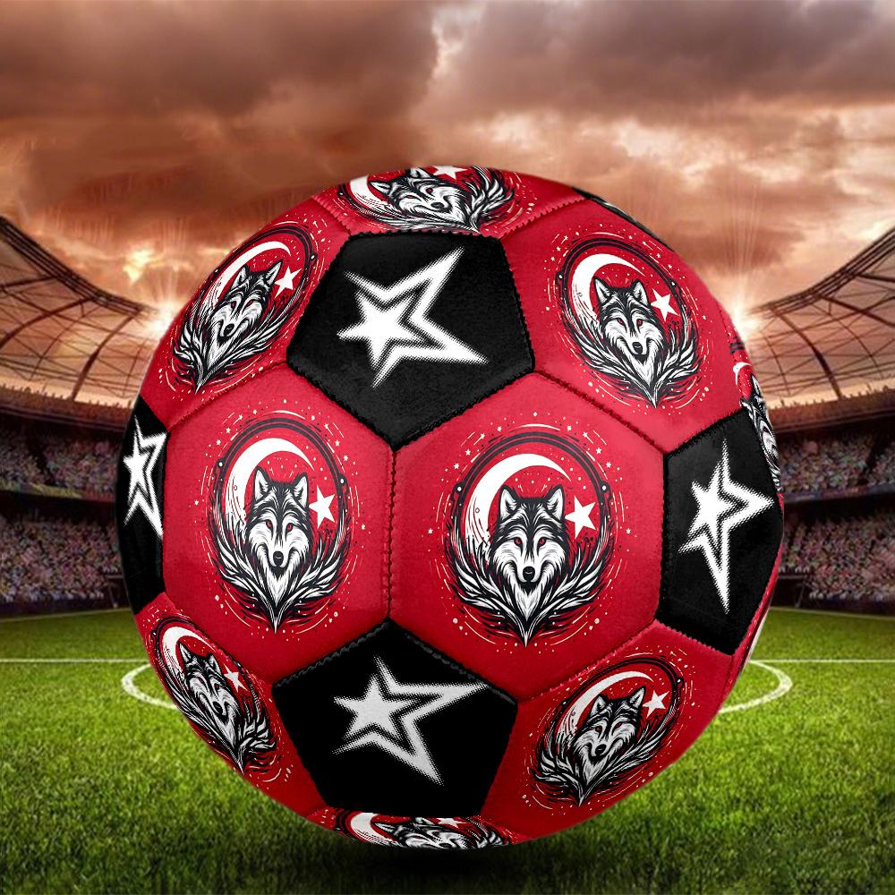 1PC Wolf Moon Star Art Symbol Soccer Ball Size 5 Football Machine Sewn Indoor/Outdoor Universal Football Gift W10