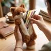 Zipper Closure Cartoon Plush Pencil Pouch Cute Personalized Stationery Buggy Bag  School Supplies