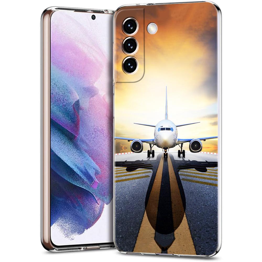

Прозрачный чехол с рисунком самолета для Samsung Galaxy S24 S23 S22 S20 S21 FE Ultra S24 S23 S10 S10E S9 S8 Plus 5G S23 FE