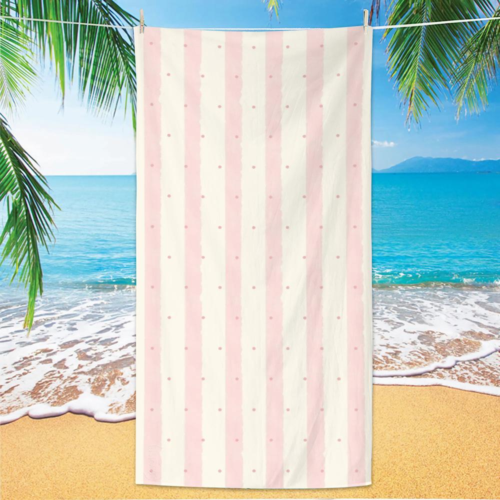 Bath Towel Minimally Striped Beach Towel, Ultra-fine Fiber Quick Drying Absorbent Towel, Beach Swimming Vacation Beach Towel