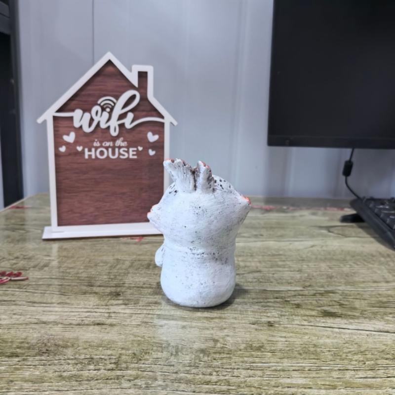 Alien Elf Statue Resin Cartoon Alien Elf Figurine Desktop Ornament Fantasy Creature Sculpture Home, Garden & Halloween Decor