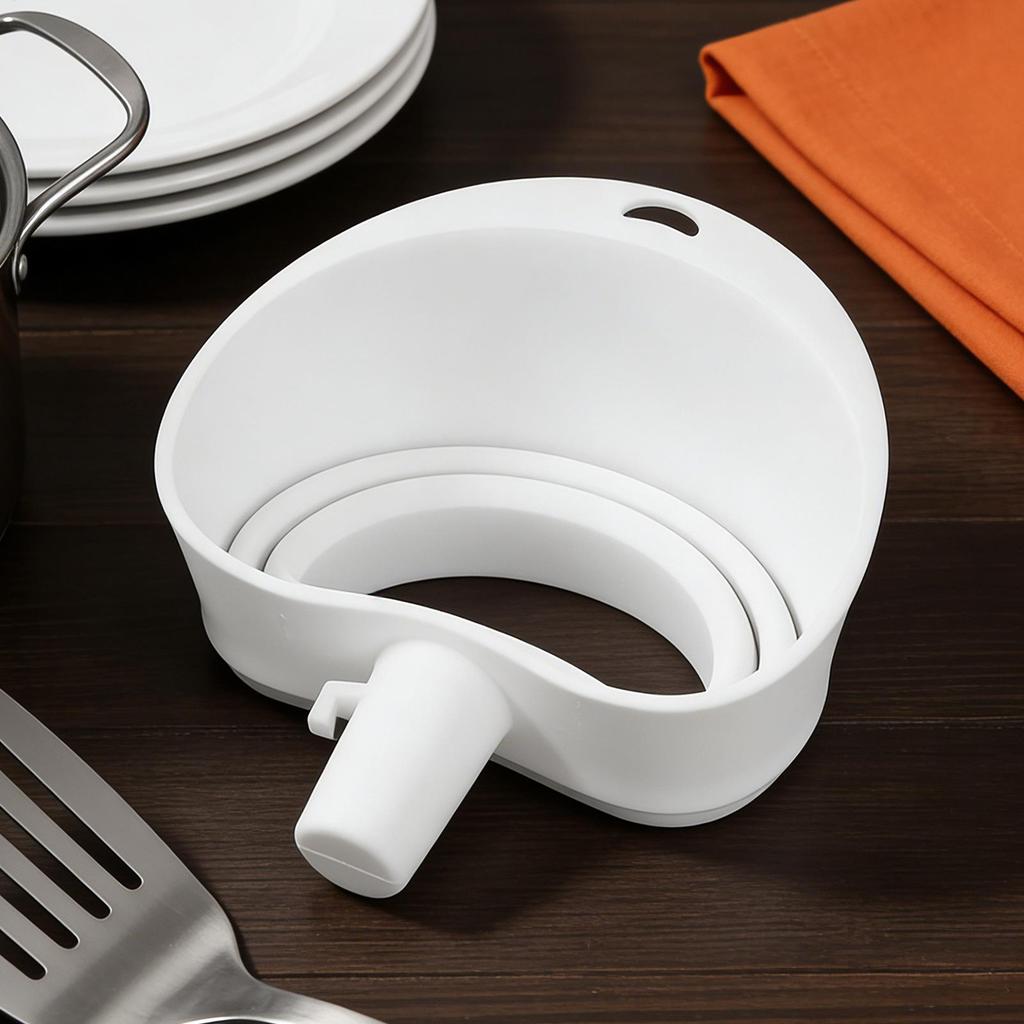 Flour Funnel for Stand Mixer food-grade silicone Foldable Baking funnel 30 Degree Angled Dry Ingredient Transfer Funnels