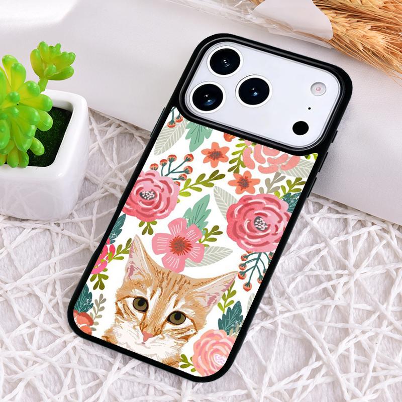 Cartoon Cat Kitten Phone Case for iPhone 17 Air 16 15 11 12 14 13 Pro Max Shockproof Cover