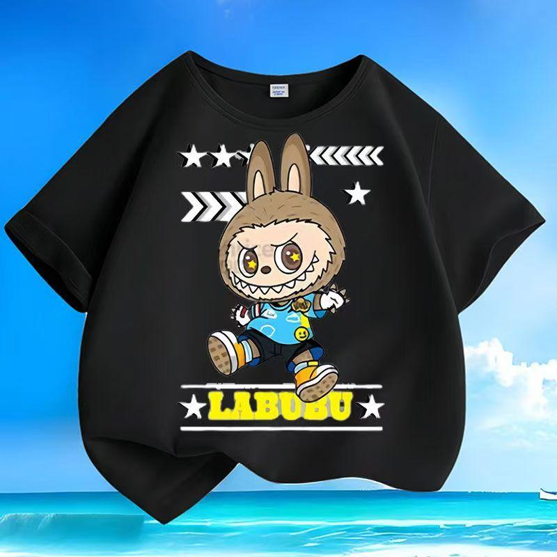 

Взрывная кукла LABUBU 3D-печать Детская футболка для мальчиков и девочек Летний крутой топ Подарок для детей 150