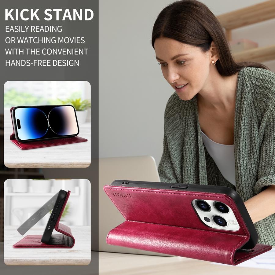 Premium Leather Strong Magnetic Phone Case for Google Pixel 9 Pro Pixel 8 8 Pro 9A 8A 7A Pixel 6 6A Pro Kickstand Wallet Case with Card Slots
