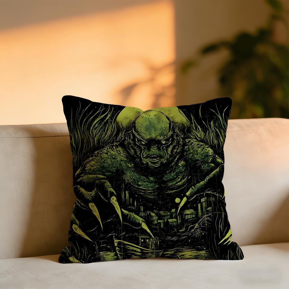 The Creature From The Black Lagoon Cushion Cover Cozy Velvet Throw PillowSoft Warm Cushion For Sofa Bed